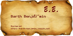 Barth Benjámin névjegykártya