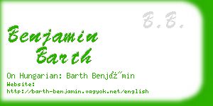 benjamin barth business card
